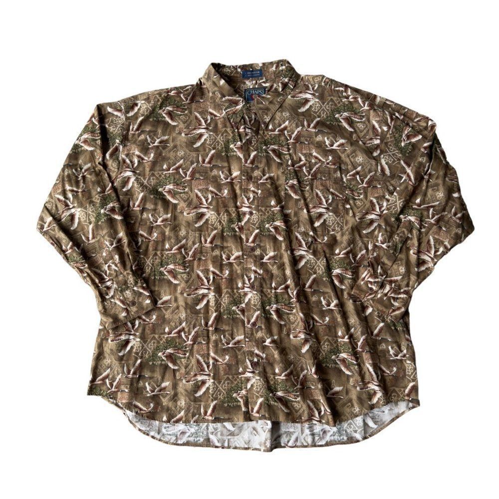 Chaps Ralph Lauren Vintage 90s Geese Button Down Shirt Big‎ & Tall Men's 3XB